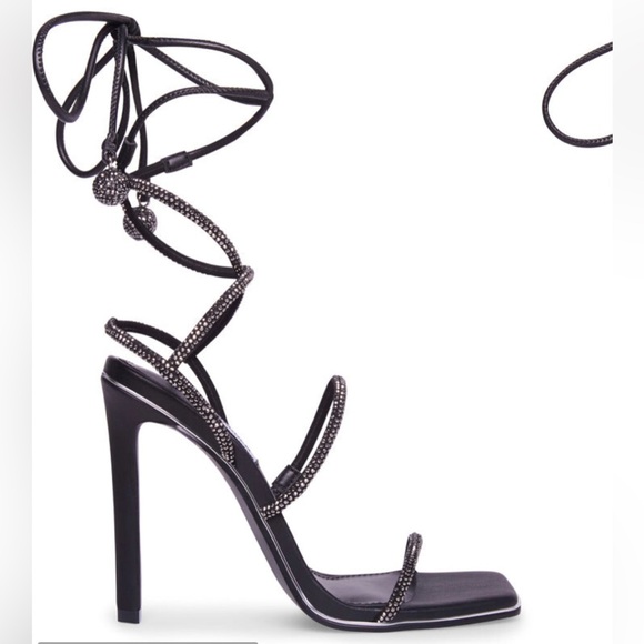Steve Madden Unveil Wrap Heels - Black Size 6.5 - LIKE NEW - Picture 7 of 7